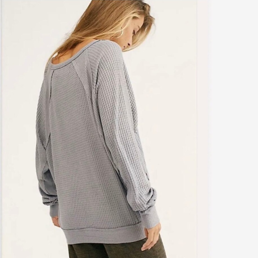 FP We The Free Santa Clara Oversized Thermal Top Medium Gray - Picture 2 of 13